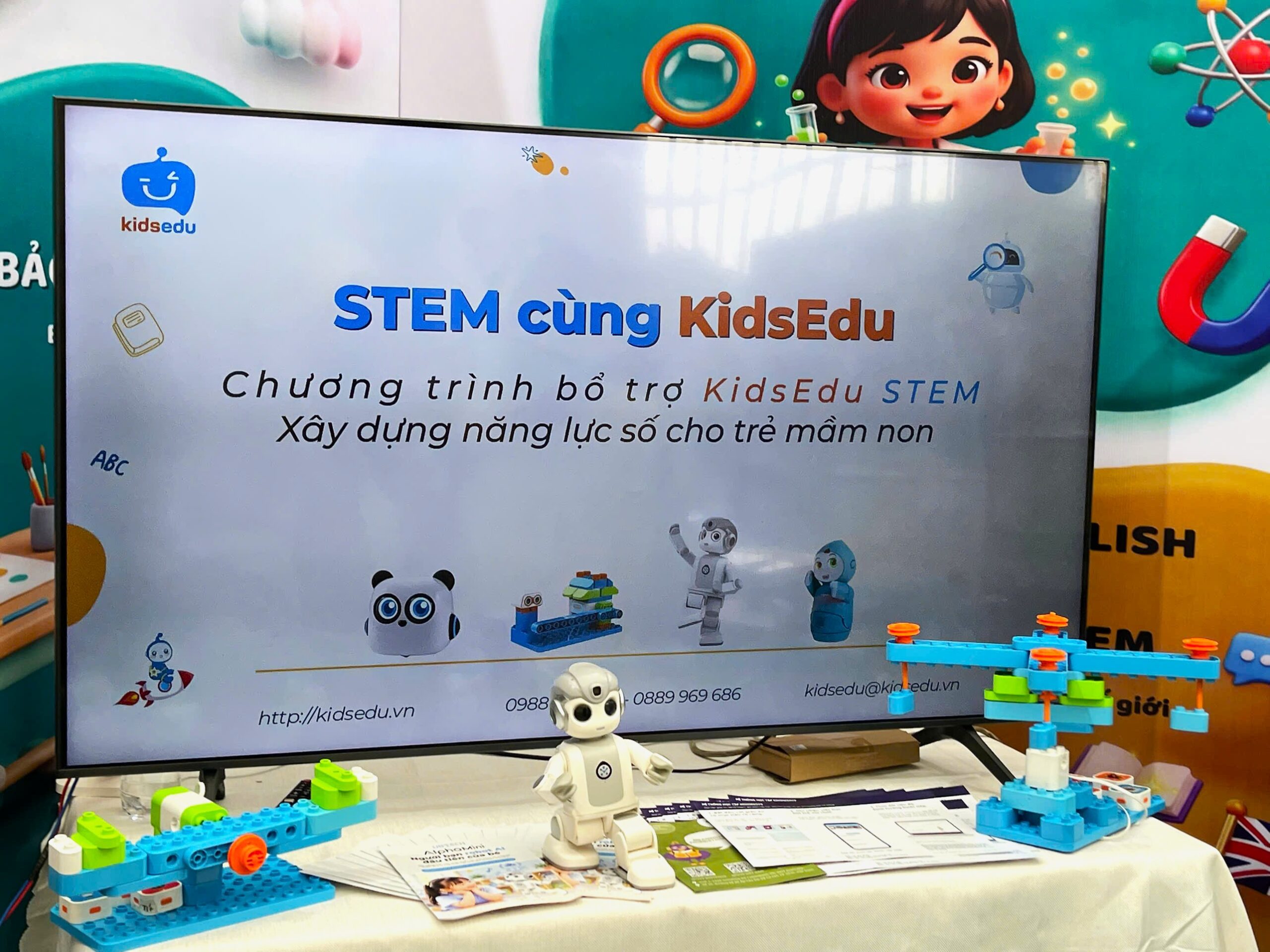 Không gian trải nghiệm tại gian hàng D37 của Hiệp hội Mầm non ngoài công lập Việt Nam